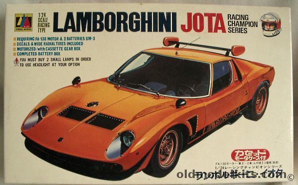 Yodal Model 1/24 Lamborghini Jota - Motorized with Operating Headlights, 1010-500 plastic model kit